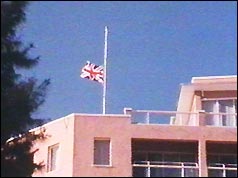 Flag at half-mast on British governor's residence