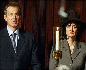 Prime Minister Tony Blair and his wife, Cherie