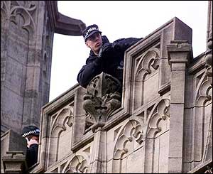 Police guard Canterbury Cathedral