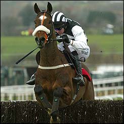 Barry Geraghty leads 7/4 favourite Moscow Flyer to victory in the Queen Mother's Chase