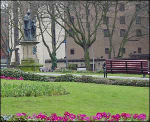 Father Nugent's statue in St John's Gardens, Liverpool city centre