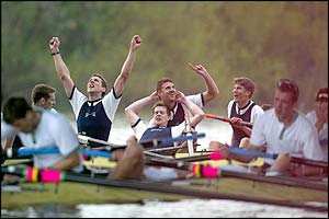 Oxford celebrate a thrilling victory over Cambridge