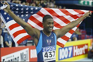 Justin Gatlin, the world indoor 60m champion