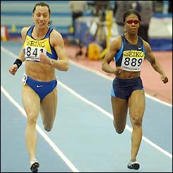 Zhanna Block wins the women's 60m