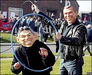 Caricatures of Bush and Blair