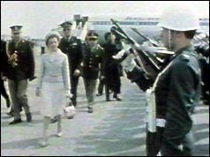 Isabel Peron returns to Argentina from a foreign visit