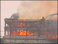 Part of the pier collapses