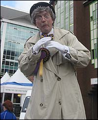 An extravogant bookmaker displays Tic-tac at Aintree