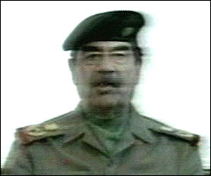 Saddam Hussein on Iraqi television earlier on Friday