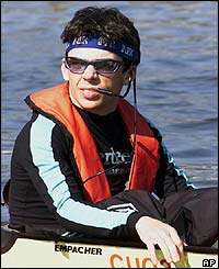 Cambridge's 23-year-old cox Jim Omartian is shocked after the collision