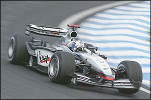 McLaren driver David Coulthard clocked a lap of 1:13.818