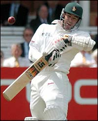 Zimbabwe captain Heath Streak avoids a bouncer