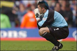 QPR keeper Chris Day is stunned at conceding the gaol