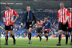 Sunderland leave the field after defeat at St Andrews