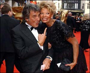 Bargain Hunt star David Dickinson and wife Lorne seemed pleased to be at the awards