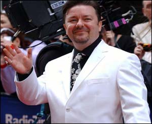 Ricky Gervais, star of The Office, had the most to smile about