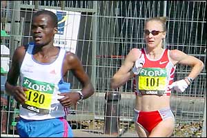 Paula Radcliffe after 18 miles