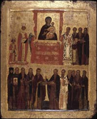 Painted 14th-Century Byzantine icon from Constantinople