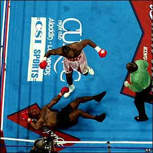 In 2002 he beats Tyson in Memphis