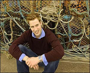 The prince sits among the lobster pots