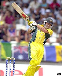 Australia's Adam Gilchrist plays a pull shot