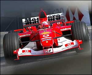Michael Schumacher in his Ferrari