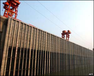 The closed sluice gates