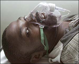 Unidentified man in a Harare hospital