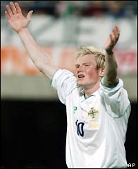 Debutant Andrew Smith sees his shot rebound off the woodwork