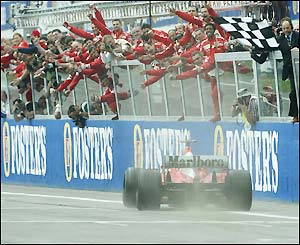 Michael Schumacher wins the San Marino Grand Prix