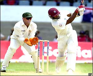 Darren Ganga hits a boundry