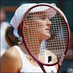 Nadia Petrova grimaces after losing another point