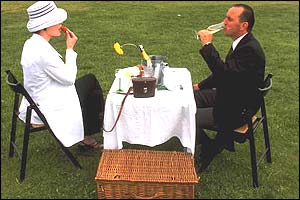 A spot of light lunch never goes amiss before the big race