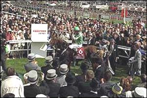 The winner's enclosure at Epsom