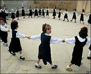 Children in Kirkuk school playground