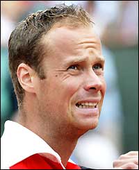 Martin Verkerk stands with tears in his eyes after losing in the final