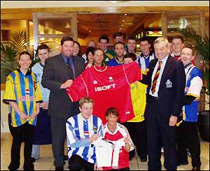 Staff at the Brooklands Hotel in Barnsley take part in Five Live's shirt amnesty