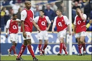 Disappointment for Arsenal after Bolton's equaliser at the Reebok Stadium