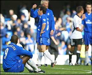 Chelsea players disappointed at the final whistle