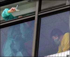 Staff at Taipei Municipal Hoping Hospital