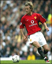 David Beckham in action against Spurs