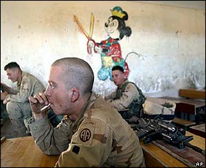 US troops inside Falluja primary school