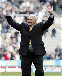 Robson salutes the crowd after the match
