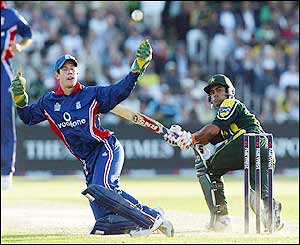 Mohammad Hafeez (right) runs riot at the crease