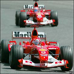 The Ferraris take a one-two lead on the first lap