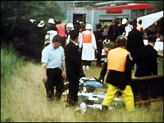 Emergency services at the scene of the crash