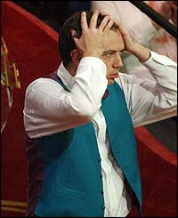 Mark Williams holds his head in disbelief after a draining victory