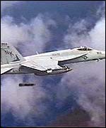 Aircraft on bombing mission