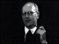 Sir John Wolfenden speaking to the BBC