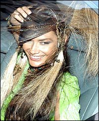 Tara Palmer Tomkinson arrives at the party